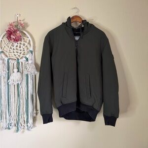 Michael Kors Dark Olive Green Black Bomber Size Medium